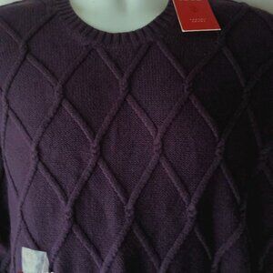 Men's Purple Crewneck Pullover Sweater Size XL NWT